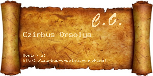 Czirbus Orsolya névjegykártya
